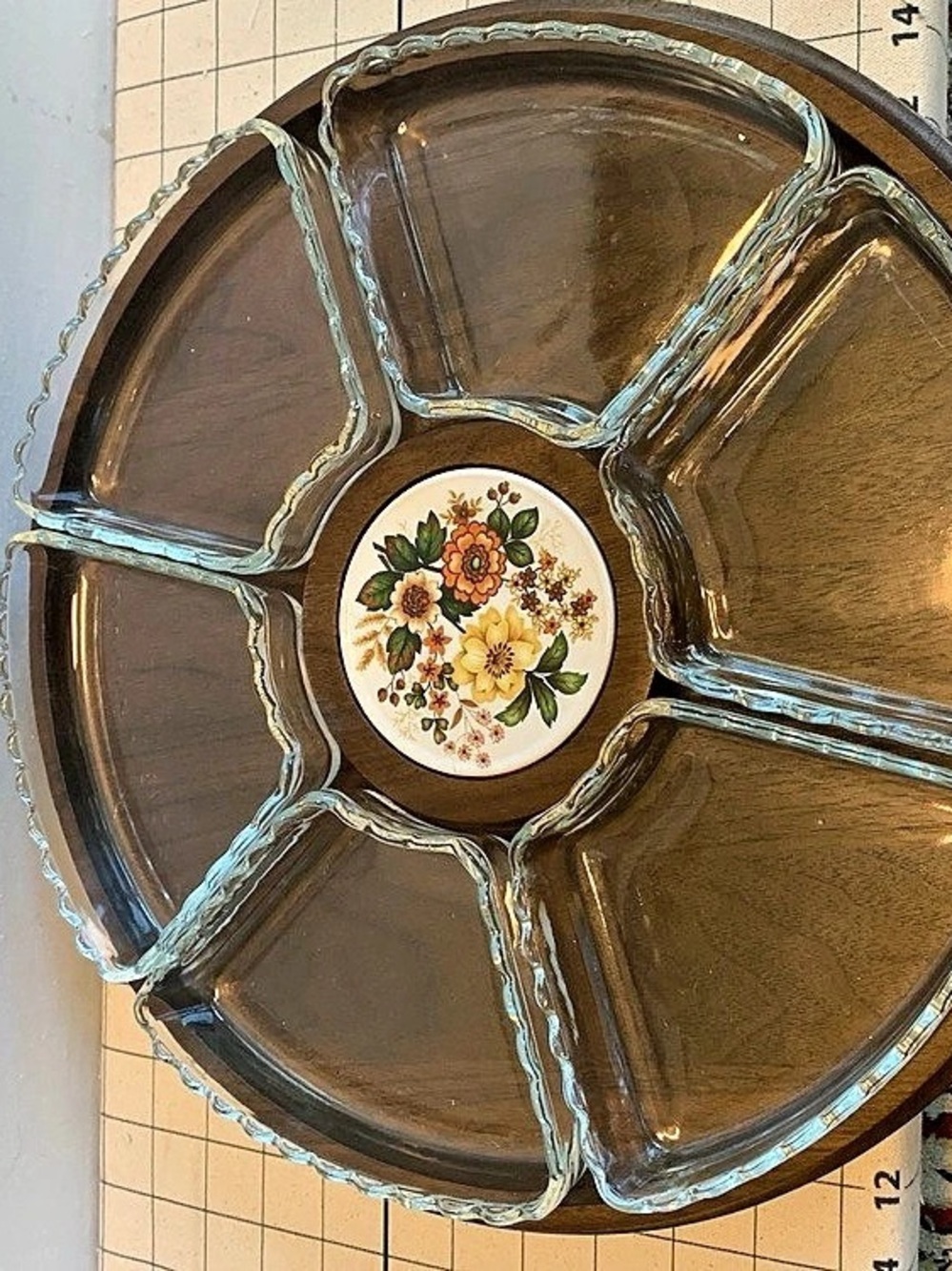 Unbranded Vintage Charcuterie Lazy Susan Rotating Server